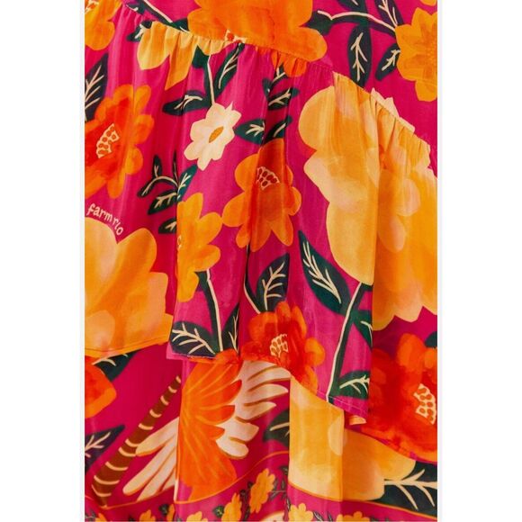 Farm Rio Flowers Tapestry Pink Mini Dress - Size Medium - NWOT - Picture 7 of 11